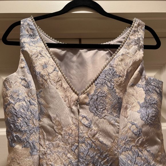 ADRIANNA PAPELL Floral Jacquard Fit And Flare Dress - Picture 3 of 10